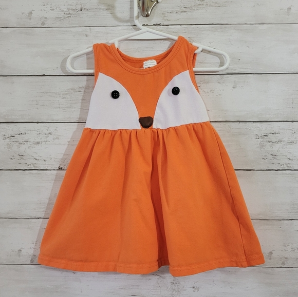 Other - Boutique Brand Baby Girl Fox Dress Animals Fall Thanksgiving Dress Size 9-12 M
